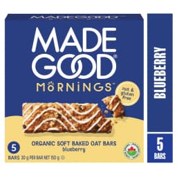 MadeGood Mornings Blueberry Soft Baked Oat Bars 5pk